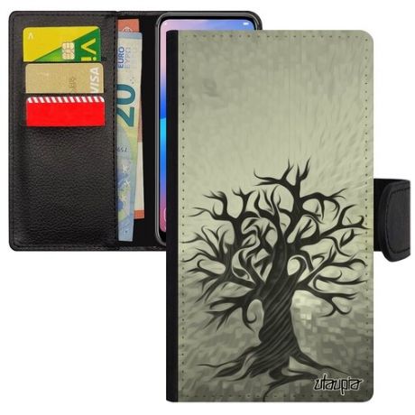Красивый чехол книжка на телефон // Apple iPhone 8 Plus // "Дерево жизни" Экология Стиль, Utaupia, фиолетовый