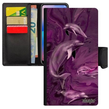 Защитный чехол-книжка для телефона // Apple iPhone XR // "Дельфины" Киты Косатка, Utaupia, цветной