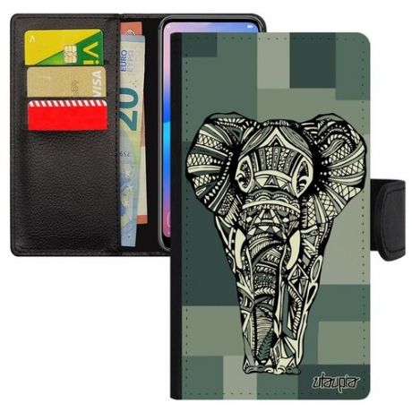 Чехол-книжка на телефон // Xiaomi Mi 8 // "Слон" Азиатский Мудрый, Utaupia, цветной