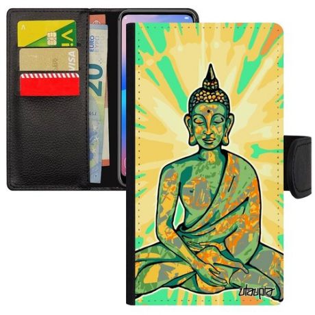 Красивый чехол книжка для мобильного // iPhone 7 Plus // "Будда" Buddha Тибет, Utaupia, розовый