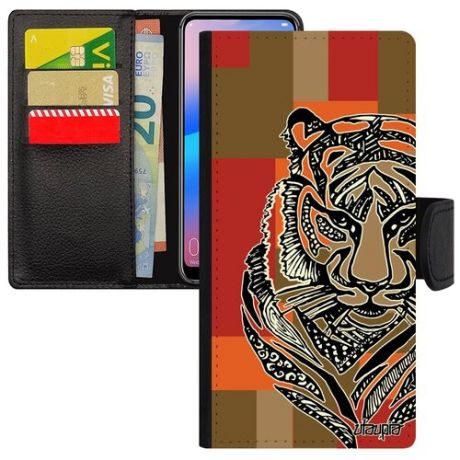 Красивый чехол-книжка на телефон // Huawei P30 Lite // "Тигр" Дизайн Сибирь, Utaupia, цветной