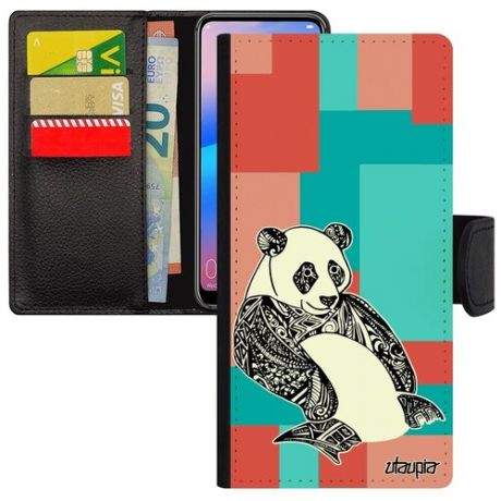 Противоударный чехол книжка для мобильного // Xiaomi Redmi 6A // "Панда" Дизайн Азия, Utaupia, цветной
