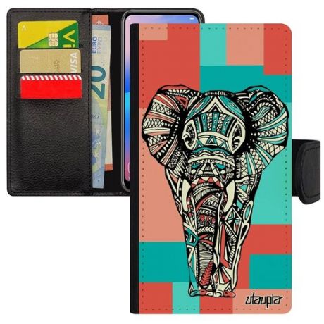 Противоударный чехол-книжка на телефон // Apple iPhone X // "Слон" Древний Азиатский, Utaupia, цветной
