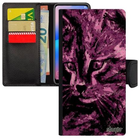 Качественный чехол книжка для мобильного // Galaxy S7 Edge // "Котенок" Тигристый Кот, Utaupia, черный