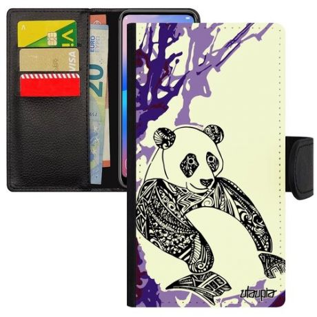 Модный чехол-книжка на смартфон // iPhone XR // "Панда" Panda Медведь, Utaupia, серый