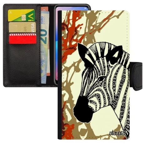 Противоударный чехол книжка для // iPhone XR // "Зебра" Африка Zebra, Utaupia, голубой