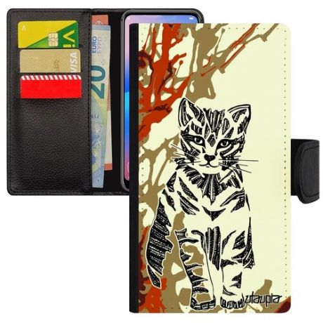 Противоударный чехол-книжка на телефон // iPhone 8 Plus // "Кот" Котенок Дизайн, Utaupia, серый