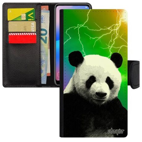 Противоударный чехол книжка для телефона // Galaxy S8 // "Большая панда" Детеныш Тибет, Utaupia, фуксия