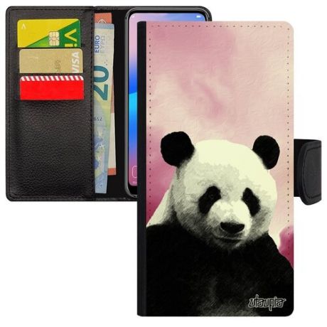 Красивый чехол книжка для телефона // Samsung Galaxy S7 Edge // "Большая панда" Азия Тибет, Utaupia, оранжевый