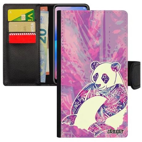 Противоударный чехол книжка на // iPhone 7 Plus // "Панда" Panda Китайский, Utaupia, голубой