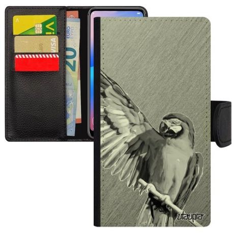Защитный чехол книжка для // Apple iPhone XS // "Попугай" Говорящий Птица, Utaupia, оранжевый