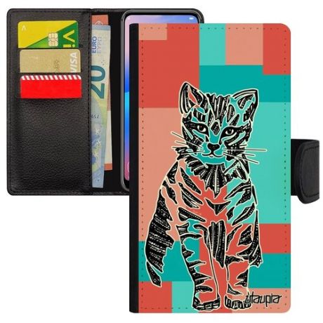 Красивый чехол-книжка на смартфон // Apple iPhone 7 // "Кот" Cat Тигристый, Utaupia, цветной