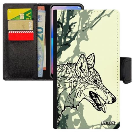 Противоударный чехол книжка на телефон // Apple iPhone 7 Plus // "Волк" Древний Хищник, Utaupia, цветной
