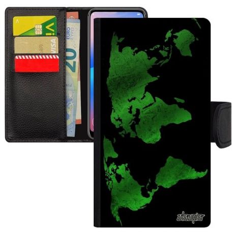 Защитный чехол-книжка на смартфон // Apple iPhone 8 Plus // "Карта мира" География Дизайн, Utaupia, черный