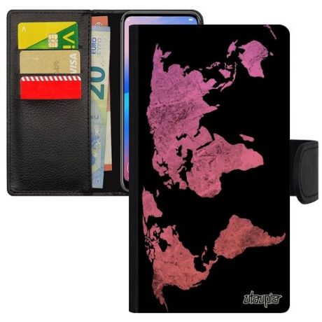 Защитный чехол-книжка на смартфон // Apple iPhone 7 // "Карта мира" Дизайн Глобус, Utaupia, черный