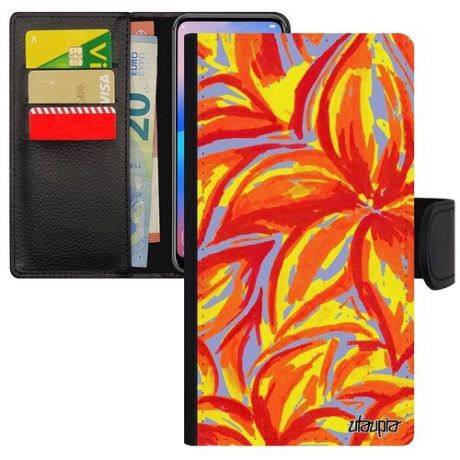 Защитный чехол книжка на смартфон // Apple iPhone XS // "Цветочный узор" Магнолия Флора, Utaupia, цветной