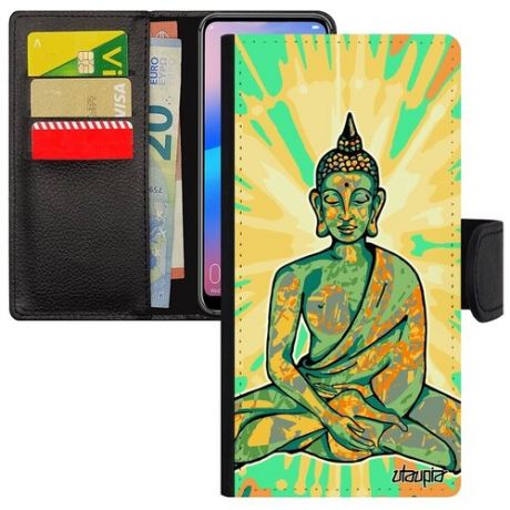 Качественный чехол книжка для телефона // Huawei P30 Lite // "Будда" Buddha Азия, Utaupia, фиолетовый