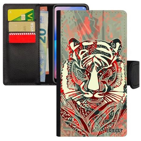 Защитный чехол-книжка на смартфон // Apple iPhone XR // "Тигр" Tiger Африка, Utaupia, голубой