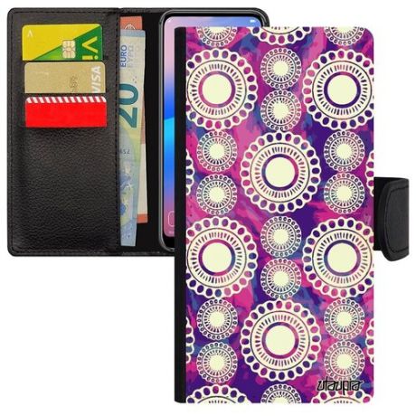 Защитный чехол книжка на // Galaxy S8 // "Кружевной узор" Дизайн Пейсли, Utaupia, фиолетовый