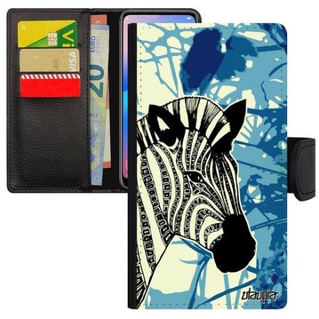 Противоударный чехол книжка на телефон // Xiaomi Mi 8 Lite // "Зебра" Zebra Полосатая, Utaupia, цветной