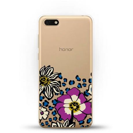 Силиконовый чехол Цветы с узором на Huawei Y5 Lite (2018)