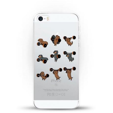 Силиконовый чехол Спортивные Таксы на Apple iPhone 5/iPhone 5S/iPhone SE
