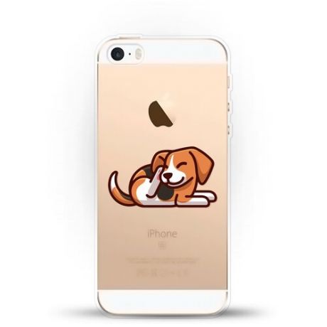 Силиконовый чехол Бигль на Apple iPhone 5/iPhone 5S/iPhone SE