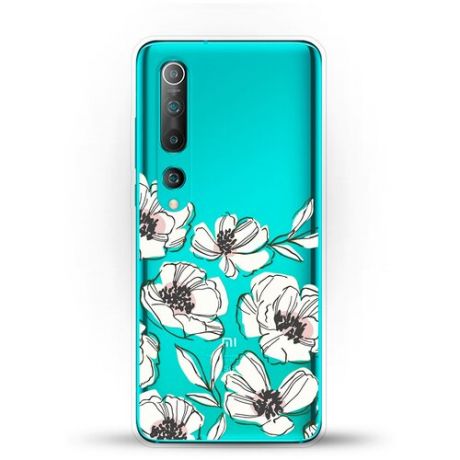 Силиконовый чехол Цветы на Xiaomi Mi 10 Pro