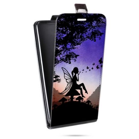 Дизайнерский вертикальный чехол-книжка для Samsung Galaxy A51 Фантастические силуэты