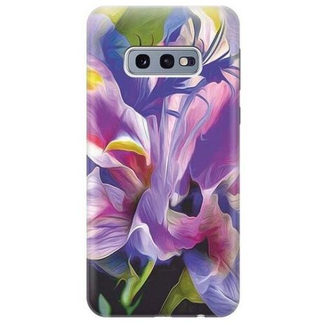 Ультратонкий силиконовый чехол-накладка для Samsung Galaxy S10e с принтом "Цветочная абстракция"