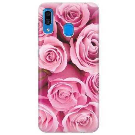 Ультратонкий силиконовый чехол-накладка для Samsung Galaxy A20 / A30 с принтом "Букет роз"