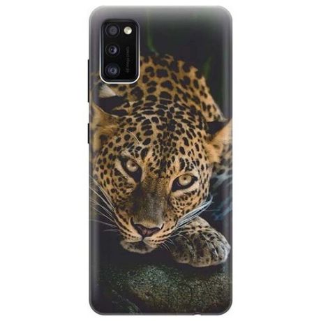 Ультратонкий силиконовый чехол-накладка для Samsung Galaxy A41 с принтом "Загадочный леопард"