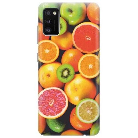 Ультратонкий силиконовый чехол-накладка для Samsung Galaxy A41 с принтом "Сочные фрукты"