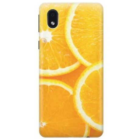 Ультратонкий силиконовый чехол-накладка для Samsung Galaxy A01 Core с принтом "Апельсины"