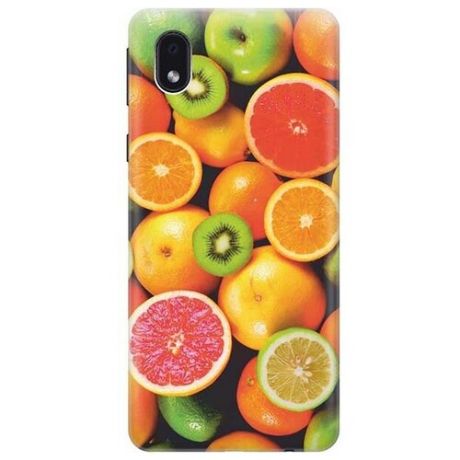 Ультратонкий силиконовый чехол-накладка для Samsung Galaxy A01 Core с принтом "Сочные фрукты"
