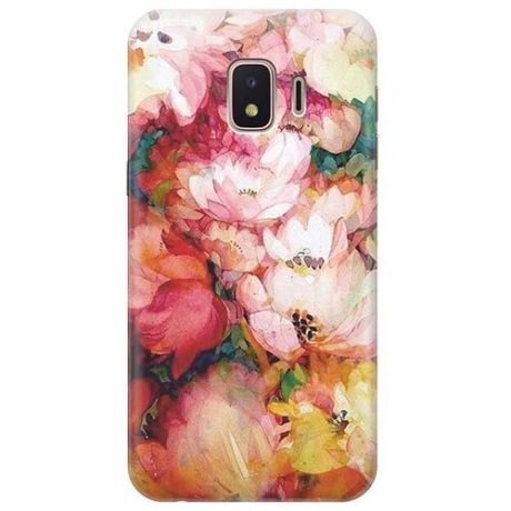 Ультратонкий силиконовый чехол-накладка для Samsung Galaxy J2 Core с принтом "Яркие цветы"