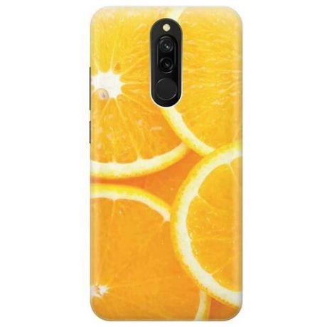 Ультратонкий силиконовый чехол-накладка для Xiaomi Redmi 8 с принтом "Апельсины"