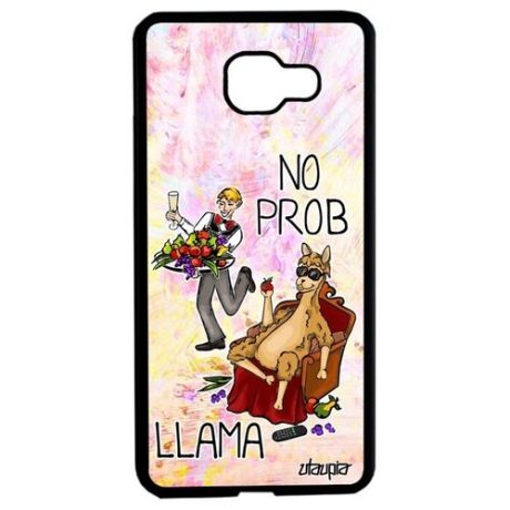Защитный чехол на смартфон // Galaxy A5 2016 // "No prob lama" Llama Комикс, Utaupia, светло-серый