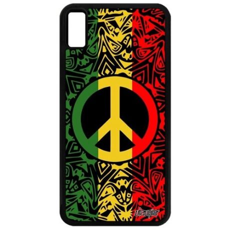 Противоударный чехол на смартфон // Apple iPhone XS Max // "Peace and Love" Стрит-арт Мир и Любовь, Utaupia, цветной