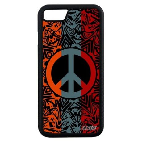 Новый чехол для телефона // Apple iPhone 8 // "Peace and Love" Дизайн Мандала, Utaupia, серый