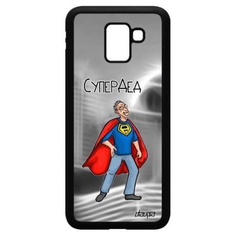 Защитный чехол на мобильный // Samsung Galaxy J6 2018 // "Супердед" Комикс Супергерой, Utaupia, черный