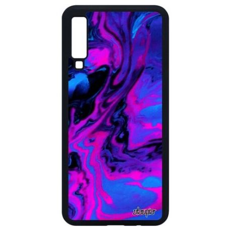 Защитный чехол на мобильный // Samsung Galaxy A7 2018 // "Волны" Абстрактный Краски, Utaupia, фиолетовый
