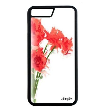 Стильный чехол для // Apple iPhone 7 Plus // "Цветы" Flower Букет, Utaupia, серый