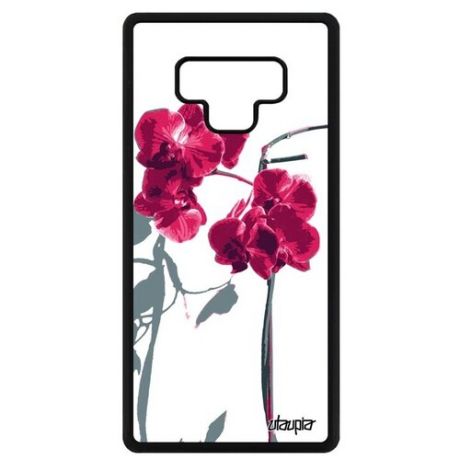 Дизайнерский чехол для // Samsung Galaxy Note 9 // "Цветы" Акварель Дизайн, Utaupia, белый