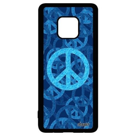 Противоударный чехол на телефон // Huawei Mate 20 Pro // "Peace and Love" Пацифизм Дизайн, Utaupia, фиолетовый