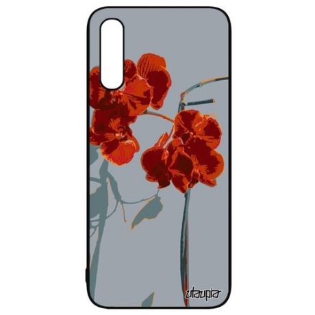 Защитный чехол на смартфон // Galaxy A50 // "Цветы" Акварель Букет, Utaupia, серый