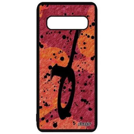 Ударопрочный чехол на смартфон // Samsung Galaxy S10 // "Знак зодиака Рыбы" Дизайн Астрологический, Utaupia, оранжевый
