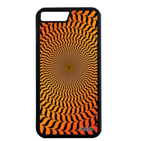 Защитный чехол на смартфон // iPhone 7 Plus // "Иллюзия круга" Круглый Дизайн, Utaupia, оранжевый