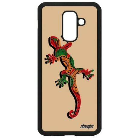 Модный чехол для телефона // Galaxy A6 Plus 2018 // "Саламандра" Ящерица Змей, Utaupia, цветной
