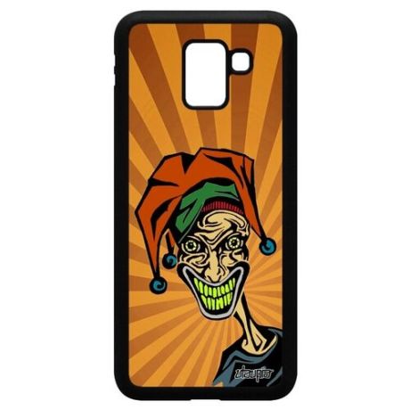 Стильный чехол для телефона // Samsung Galaxy J6 2018 // "Джокер" Дизайн Покер, Utaupia, оранжевый